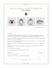 Three Stone Ruby Ring 2.54 Ct., 14K White Gold Appraisal