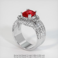 Three Stone Ruby Ring 2.54 Ct., 14K White Gold Preview