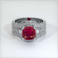 2.76 Ct. Ruby Ring, 14K White Gold 1