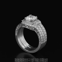 2.12 Ct. White Sapphire Ring, 14K White Gold 2