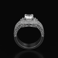 2.12 Ct. White Sapphire Ring, 14K White Gold 3