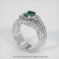 1.57 Ct. Bi Color Sapphire Ring, 14K White Gold 2