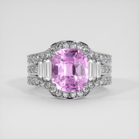 4.04 Ct. Pink Sapphire Ring, 14K White Gold 1