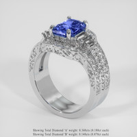 3.02 Ct. Blue Sapphire Ring, 14K White Gold 2