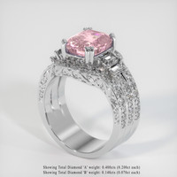 3.59 Ct. Pink Sapphire Ring, 14K White Gold 2