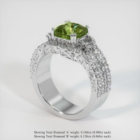 2.53 Ct. Green Sapphire Ring, 14K White Gold 2