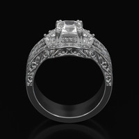 2.12 Ct. White Sapphire Ring, 14K White Gold 3