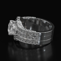 2.12 Ct. White Sapphire Ring, 14K White Gold 4