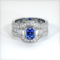 0.99 Ct. Sapphire Ring, 18K White Gold 1