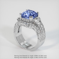5.69 Ct. Sapphire Ring, 18K White Gold 2