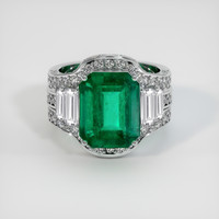 4.98 Ct. Emerald Ring, 18K White Gold 1