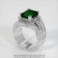 4.25 Ct. Emerald Ring, 18K White Gold 2