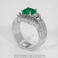 1.09 Ct. Emerald Ring, 18K White Gold 2