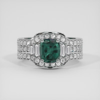1.15 Ct. Green to Purple Alexandrite Ring, 18K White Gold 1