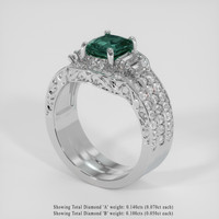1.15 Ct. Green to Purple Alexandrite Ring, 18K White Gold 2