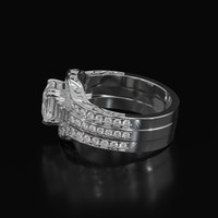 2.12 Ct. White Sapphire Ring, 18K White Gold 4