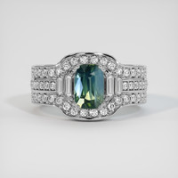 1.57 Ct. Bi Color Sapphire Ring, 18K White Gold 1