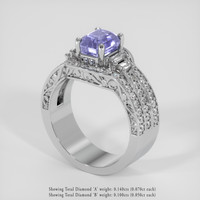 2.00 Ct. Bi Color Sapphire Ring, 18K White Gold 2