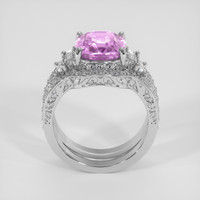 4.04 Ct. Pink Sapphire Ring, 18K White Gold 3