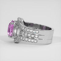4.04 Ct. Pink Sapphire Ring, 18K White Gold 4