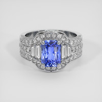 3.02 Ct. Blue Sapphire Ring, 18K White Gold 1