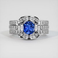 1.15 Ct. Sapphire Ring, 18K White Gold 1