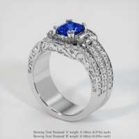 1.15 Ct. Sapphire Ring, 18K White Gold 2