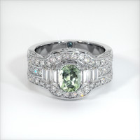 0.85 Ct. Sapphire Ring, 18K White Gold 1