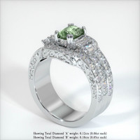 0.85 Ct. Sapphire Ring, 18K White Gold 2