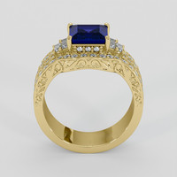 1.94 Ct. Blue Sapphire Ring, 14K Yellow Gold 3