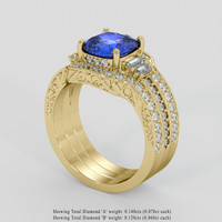 2.21 Ct. Blue Sapphire Ring, 14K Yellow Gold 2