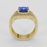 2.21 Ct. Blue Sapphire Ring, 14K Yellow Gold 3