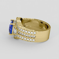 2.21 Ct. Blue Sapphire Ring, 14K Yellow Gold 4