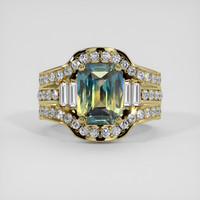 3.55 Ct. Bi Color / Parti Sapphire Ring, 14K Yellow Gold 1