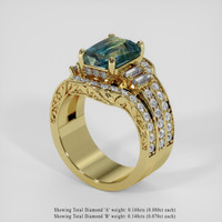3.55 Ct. Bi Color / Parti Sapphire Ring, 14K Yellow Gold 2