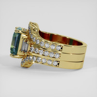 3.55 Ct. Bi Color / Parti Sapphire Ring, 14K Yellow Gold 4