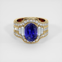 3.54 Ct. Color Change Sapphire Ring, 18K Yellow Gold 1