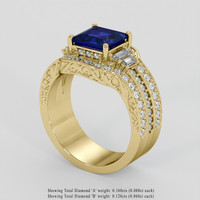 1.94 Ct. Blue Sapphire Ring, 18K Yellow Gold 2