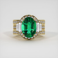 4.85 Ct. Emerald Ring, 18K Yellow Gold 1