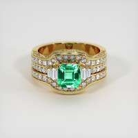 1.42 Ct. Emerald Ring, 18K Yellow Gold 1