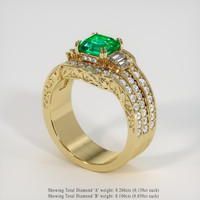 1.42 Ct. Emerald Ring, 18K Yellow Gold 2