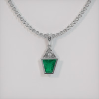 0.65 Ct. Emerald Pendant, Platinum 950 1