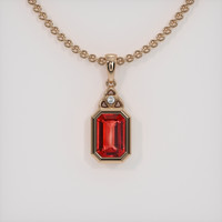 0.66 Ct. Gemstone Pendant, 14K Rose Gold 1