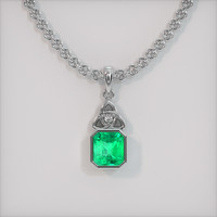 4.73 Ct. Emerald Pendant, 18K White Gold 1