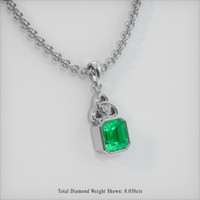 4.73 Ct. Emerald Pendant, 18K White Gold 2