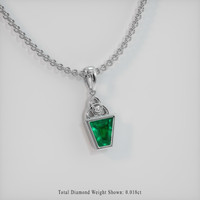 0.65 Ct. Emerald Pendant, 18K White Gold 2