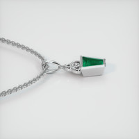 0.65 Ct. Emerald Pendant, 18K White Gold 3