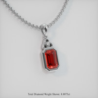 0.66 Ct. Gemstone Pendant, 18K White Gold 2