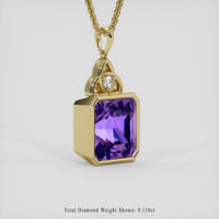 12.24 Ct. Purple Amethyst Pendant, 14K Yellow Gold 2