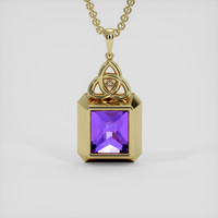 12.24 Ct. Purple Amethyst Pendant, 14K Yellow Gold 4